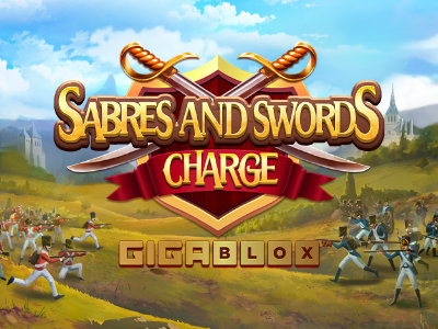 Sabres and Swords: Charge Gigablox Slot Logo