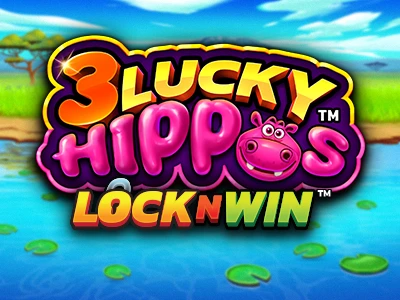3 Lucky Hippos Slot Logo