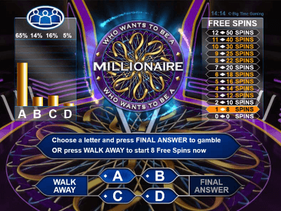 Who Wants to be a Millionaire Megaways - Hot Seat Free Spins Gamble