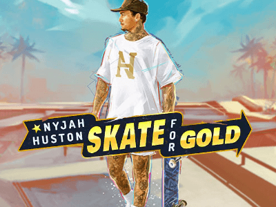 Nyjah Huston Skate for Gold Slot Logo