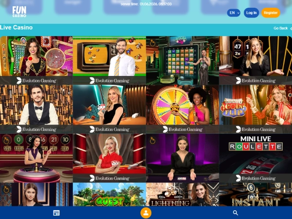 Fun Casino's live casino games