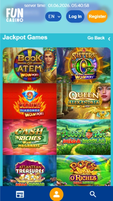 Fun Casino's jackpots