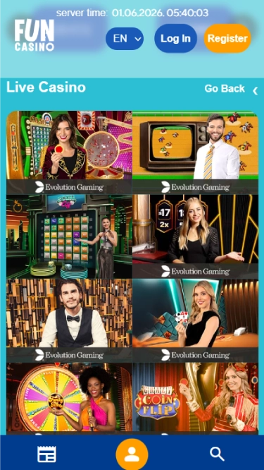 Fun Casino's live casino games