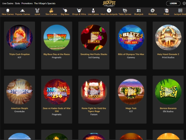 Jackpot Village's slots lobby