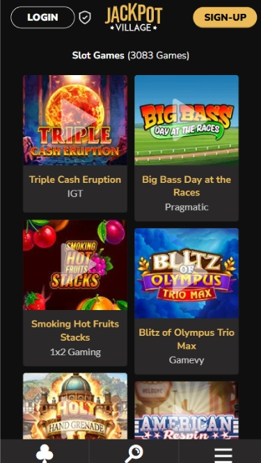 Jackpot Village's slots lobby