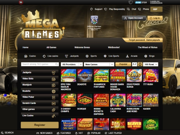 Interfejs Bizzo Casino z grami