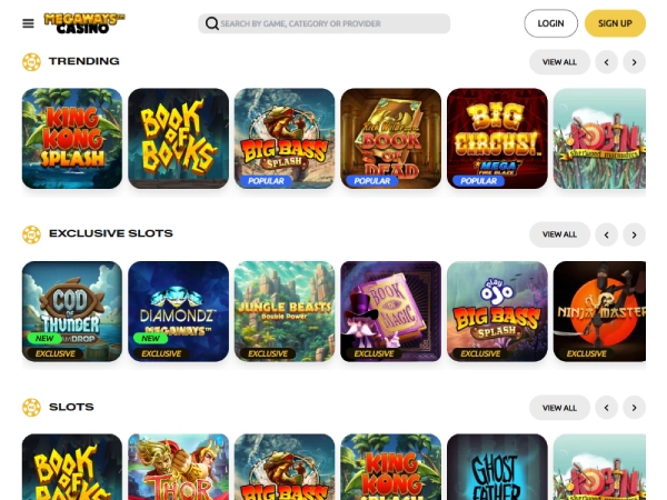 Megaways Casino's slots lobby