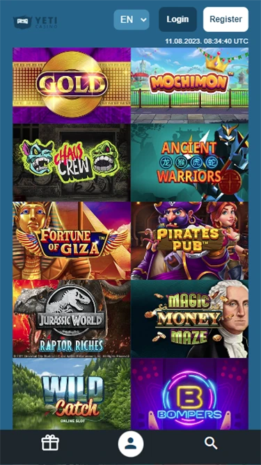 Yeti Casino's online slots