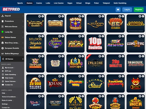 Betfred's online slot page