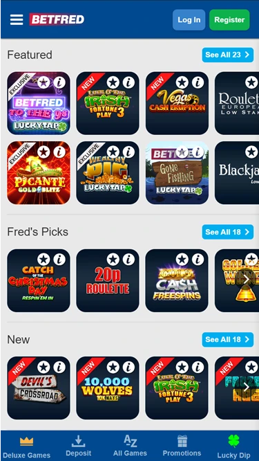 Betfred's homepage