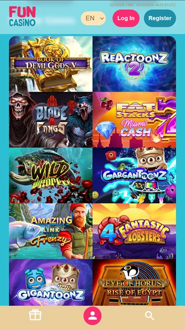 Fun Casino's video slots selection