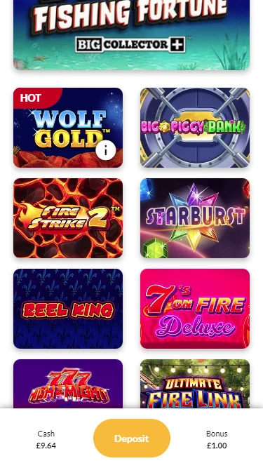 A screenshot of Hot Streak's 'hot slots' section