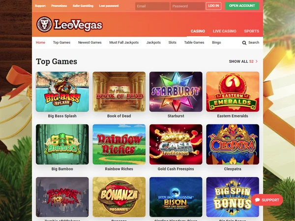 LeoVegas's homepage