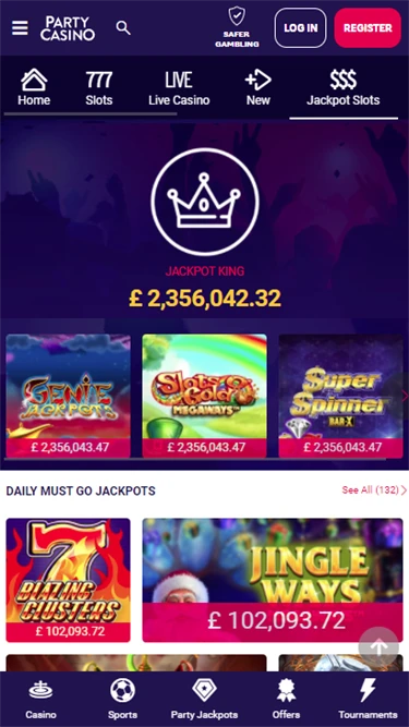 Party Casino's online jackpot slots