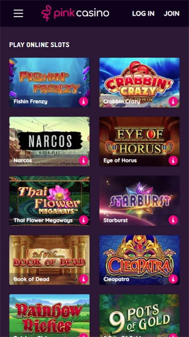 Pink Casino's online slots