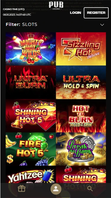 Pub Casino's online slots