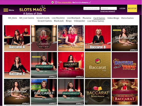 Slots Magic Casino's card games