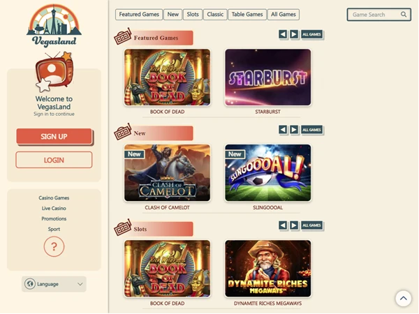 VegasLand's homepage