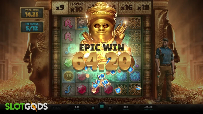 A screenshot of a big win in Ancient Tumble slot