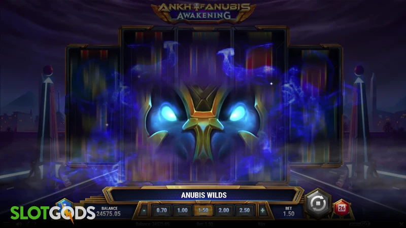 A screenshot of Ankh of Anubis slot gameplay