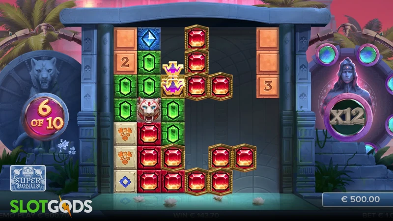 A screenshot of Ashoka Eternal slot super bonus gameplay