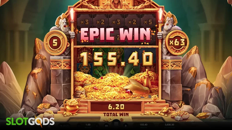 A screenshot of a big win on Atlantis Crush slot