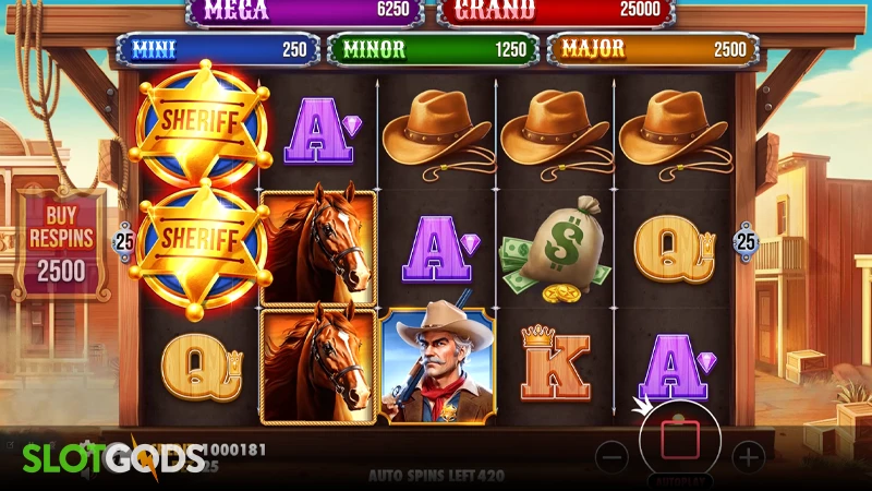 A screenshot of Badge Blitz slot gameplay