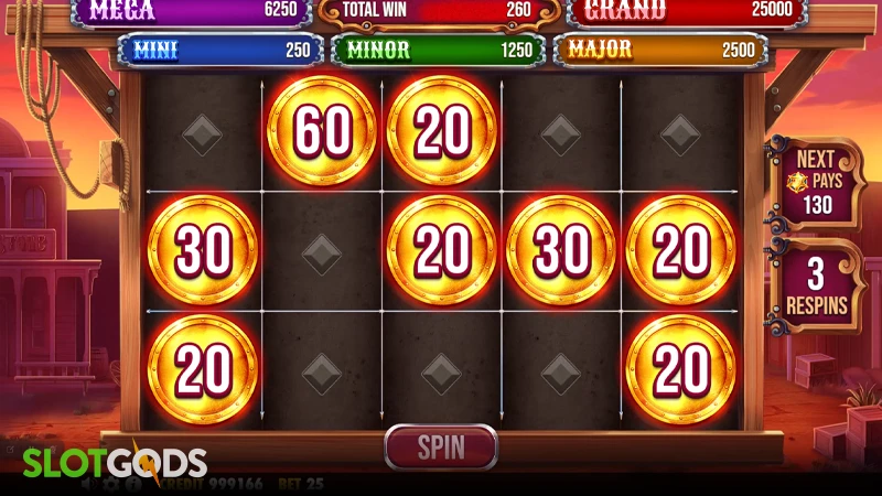 A screenshot of Badge Blitz slot feature gameplay