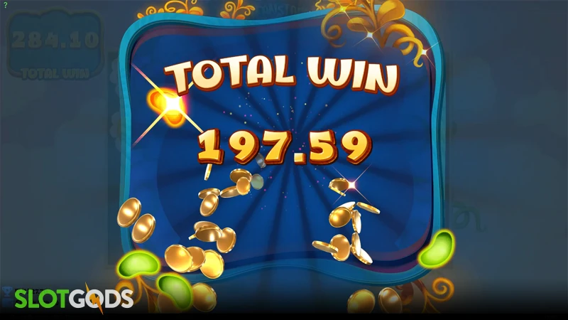 A screenshot of a big win in Beanstalk Grows Wild slot