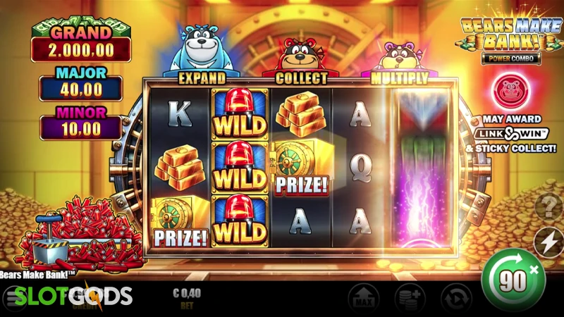 A screenshot of Bears Make Bank slot gameplay