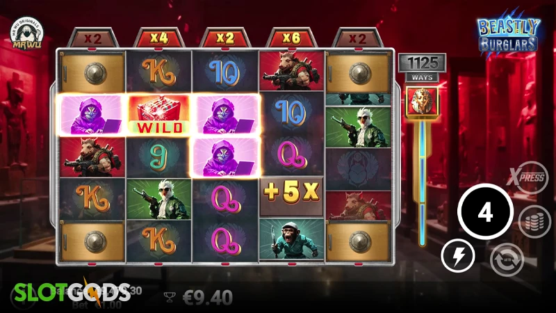 A screenshot of Beastly Burgers slot bonus gameplay