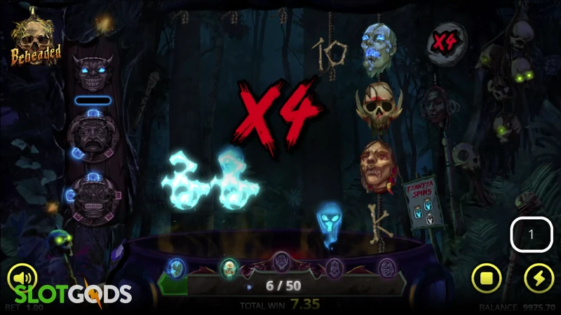 A screenshot of Beheaded slot gameplay