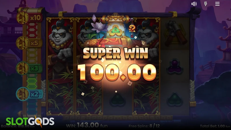 A screenshot of a big win in Big Bam Book slot