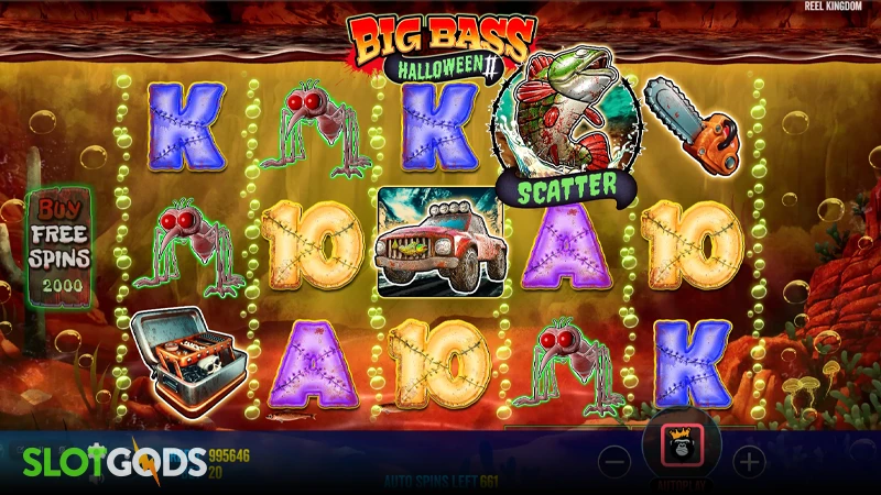 A screenshot of Big Bass Halloween 2 slot gameplay