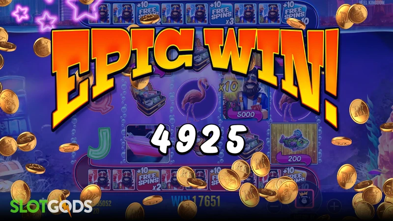 A screenshot of a big win in Big Bass Vegas Double Down Deluxe