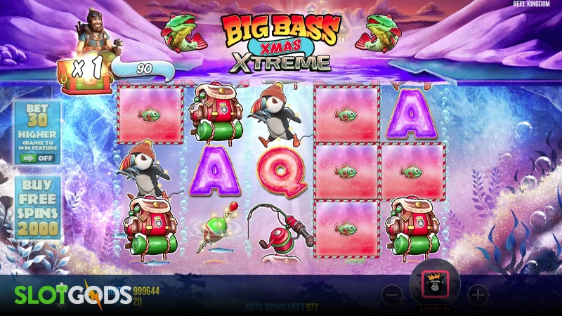 A screenshot of Big Bass Xmas Xtreme slot gameplay