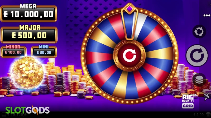 A screenshot of Big Bounty Gold slot feature gameplay