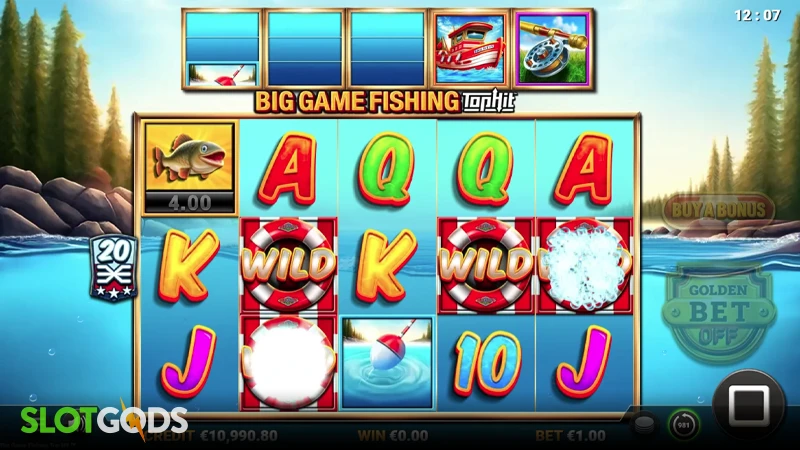 A screenshot of Big Game Fishing TopHit slot gameplay