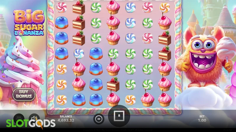 A screenshot of Big Sugar Bonanza slot gameplay