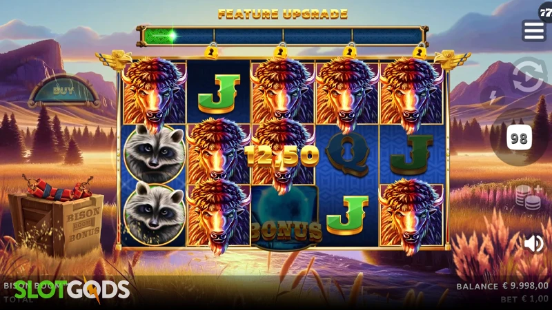 A screenshot of Bison Boom slot gameplay