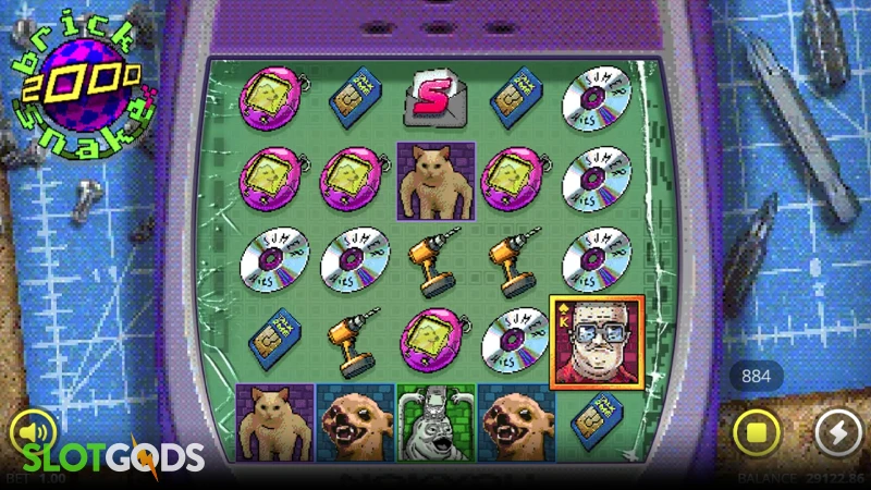 A screenshot of Brick Snake 2000 slot gameplay