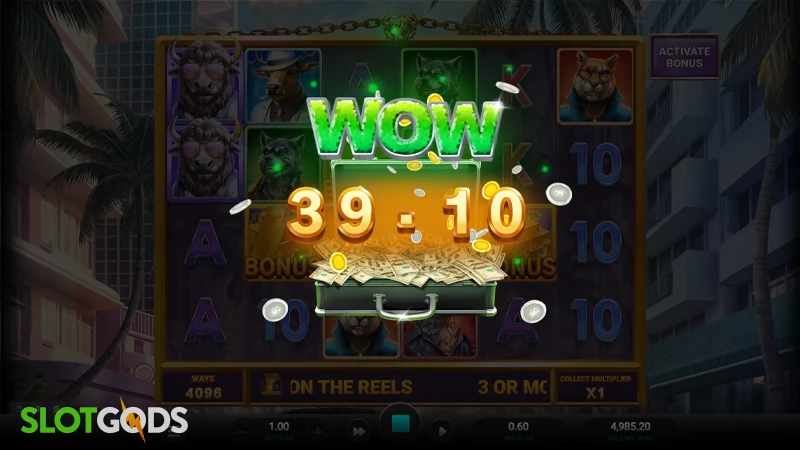 A screenshot of a big win in Buffalo Blow slot