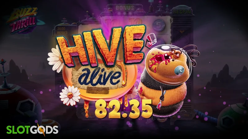 A screenshot of a big win in Buzz Thrills slot