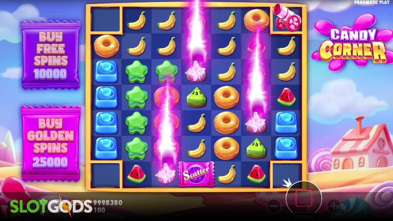 A screenshot of Candy Corner slot gameplay