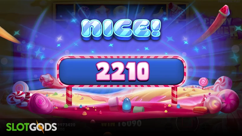 A screenshot of a big win in Candy Corner slot