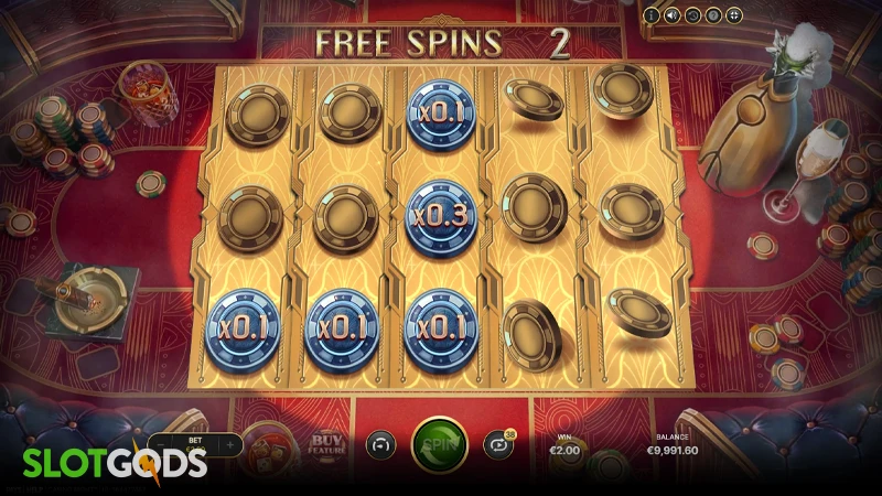 A screenshot of Casino Night slot bonus gameplay