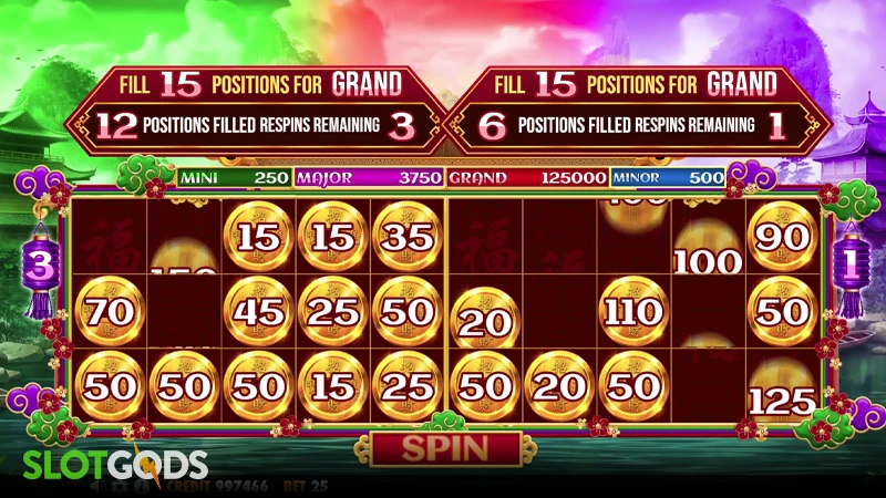 A screenshot of Chests of Cai Shen slot feature gameplay