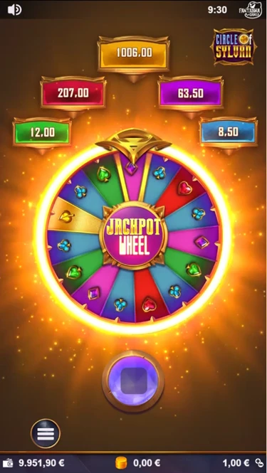 A screenshot of the jackpot feature in Circle of Sylvan slot