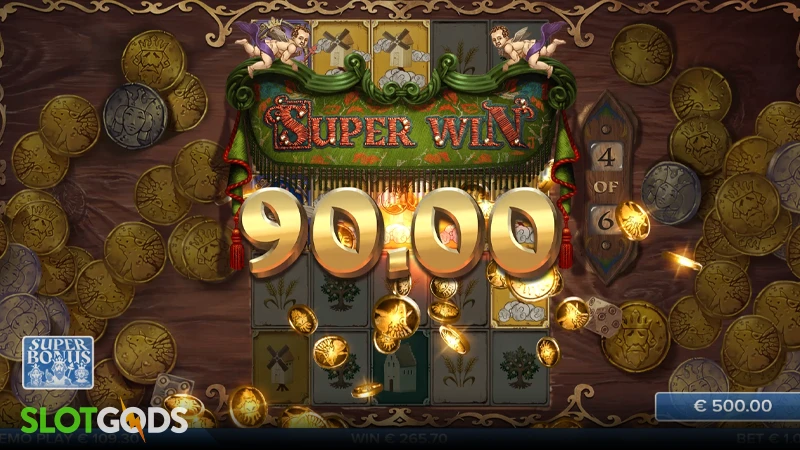 A screenshot of a big win in Cluster Kingdom slot