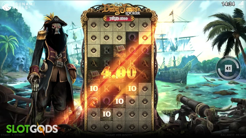 A screenshot of Davy Jones Locker slot gameplay